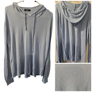 Michael Lauren Blue Waffle Knit Hoodie